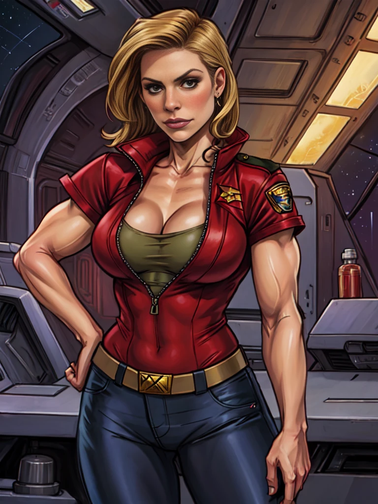 add_detail, masterpiece, Katee Sackhoff is a Ranger on the Battlestar Galactica,