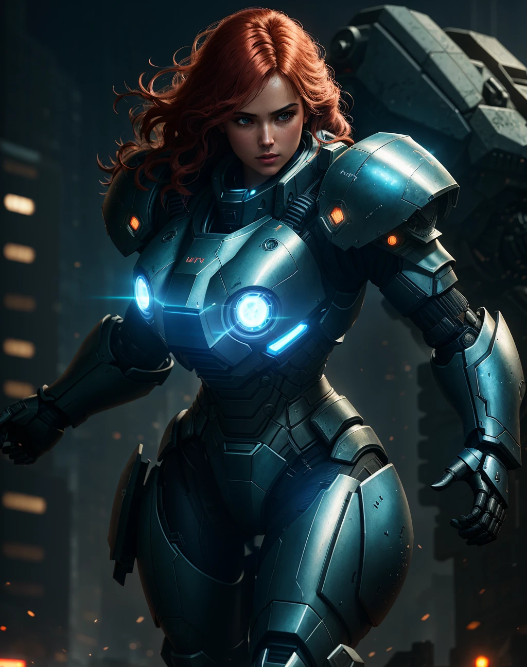 close up shot of 1 Parrley_armor, a woman in a suit of armor ,wearing Parrley_armor, big bulky futuristic armor, serious looking, glowing armor, missiles, lasers,
((battle stance, action pose, running, epic scene))
city ruin, explosions, smokes, dark, dim light
(( ink and watercolor painting , art by Adrian Smith))
photorealistic, cinematic lighting, dark atmosphere, volumetric lighting, , lots of fine detail, style, photography, natural textures, natural light, natural blur, photorealism, cinematic rendering, ray tracing, highest quality, highest detail, Blur Effect, Long Exposure, 8K, Ultra-HD, Natural Lighting, Moody Lighting, Cinematic Lighting, hyper-realistic, vibrant, 8k, detailed, ultra detail, <lora:Parrley1:0.35>