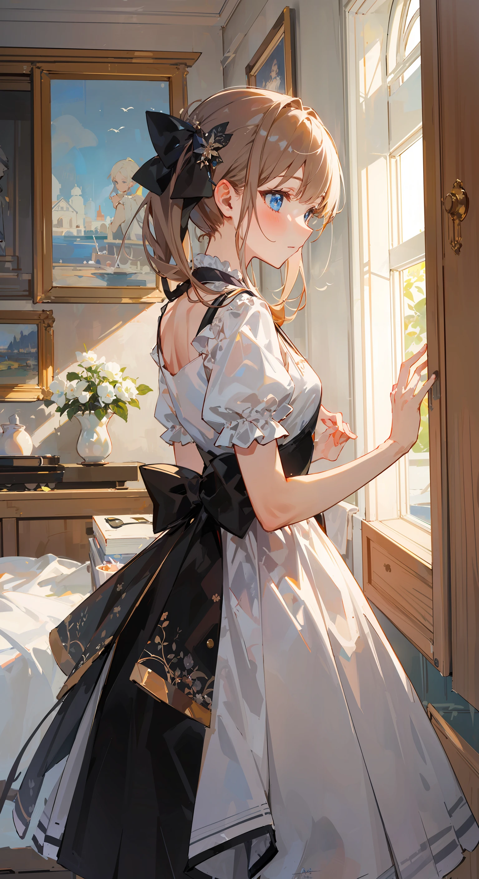 ((masterpiece,best quality)),1girl, solo, contemporary,