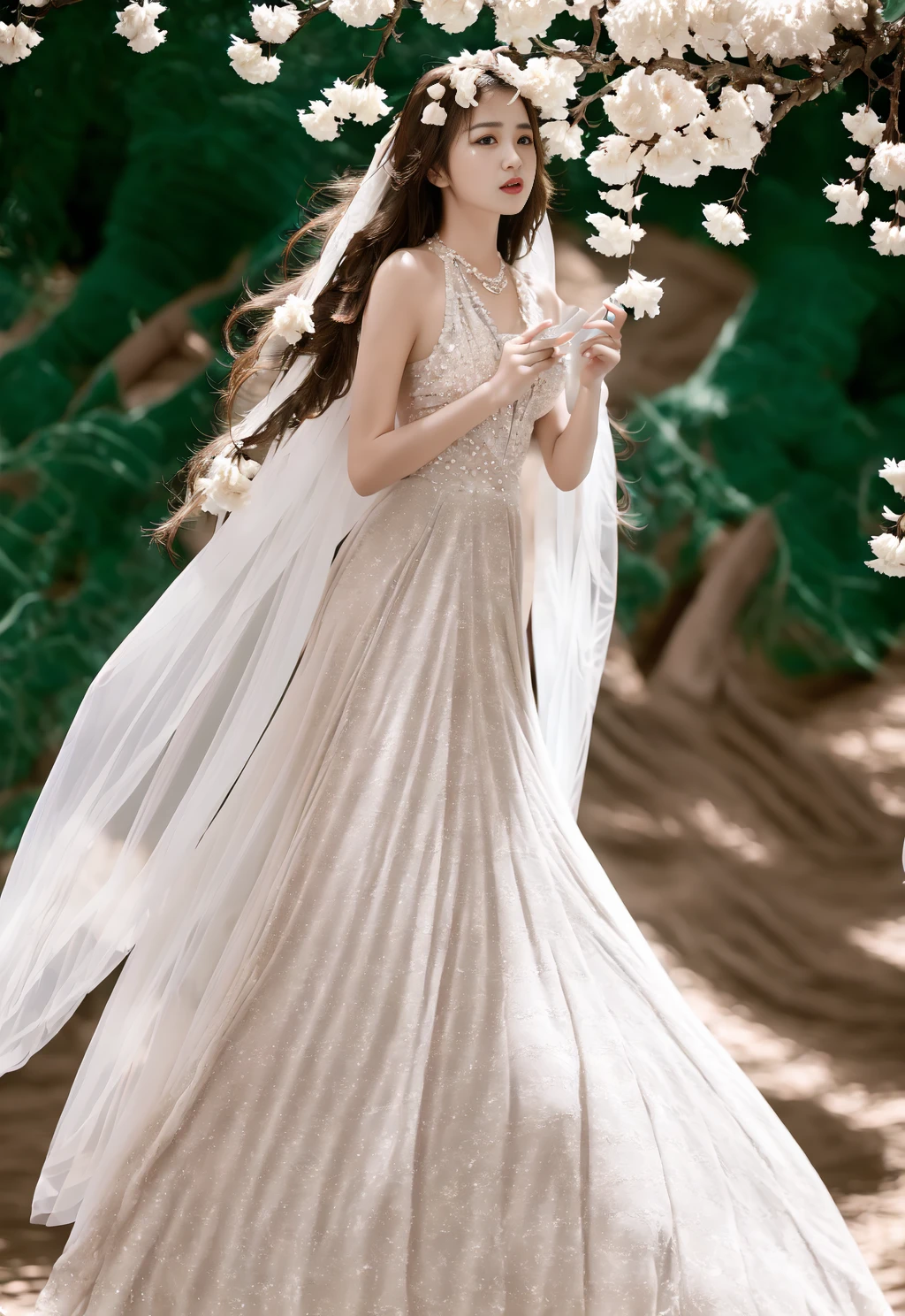 masterpiece,(best quality:1.3),ultra high res,raw photo,detailed skin,beautiful lighting,(realistic,photo-realistic:1.4),closed mouth,1girl,<lora:WeddingDressV1:1>,hunsha,