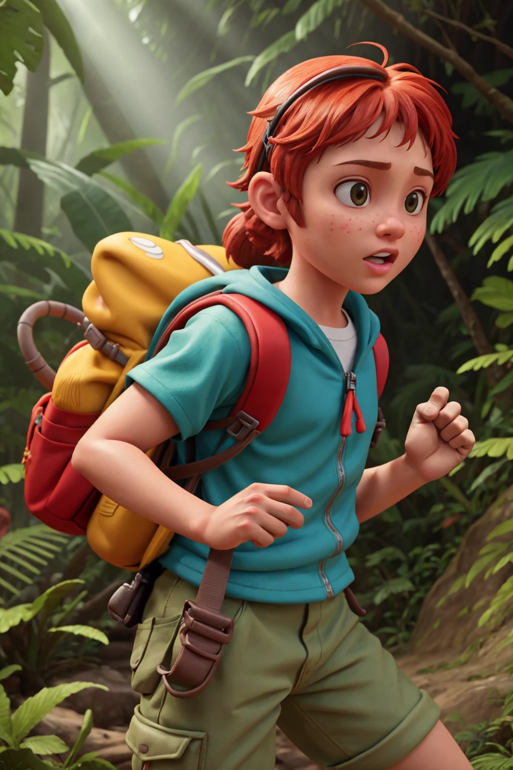 from front 2girls 2boys child adventurer clothes backpacks with parents hiking up a jungle mountain trail
(masterpiece:1.2) (photorealistic:1.2) (bokeh) (best quality) (detailed skin) (intricate details) (8k) (high poly) (ray tracing) (claymation) (cinematic lighting) (sharp focus)