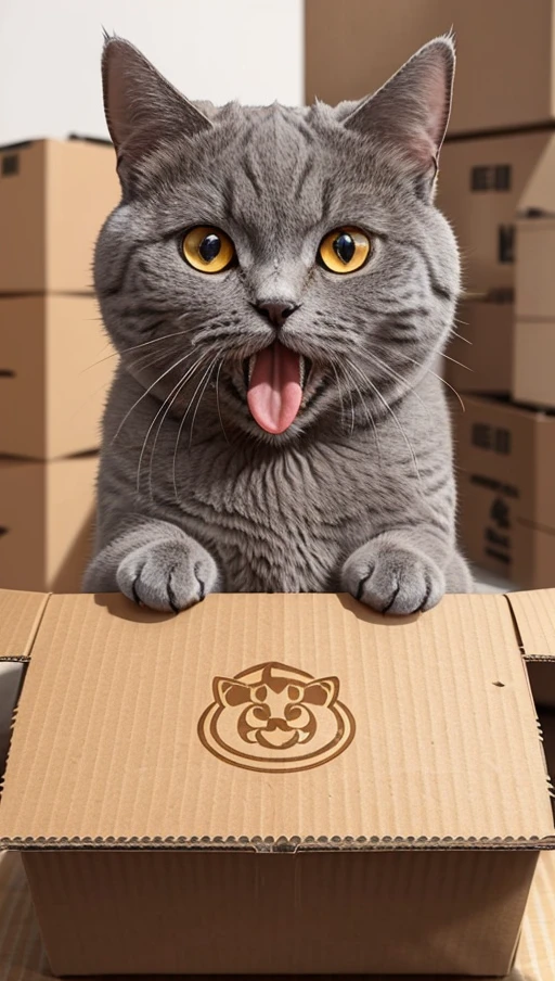 (photorealistic:1.4), official art, unity 8k wallpaper, ultra detailed, beautiful and aesthetic, masterpiece, best quality,
3d, animal, animal focus, cat, depth of field, film grain, house, motion blur, no humans, yellow eyes, (inside cardboard box:1.4), tongue out, (Chartreux:1.2)
<lora:Chartreux-v2:0.5>
