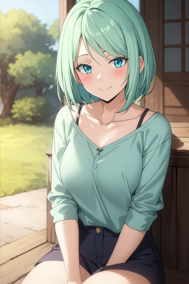 ((best quality)), ((masterpiece)), (detailed),
mjurran
1girl,
<lora:MjurranV2223:0.7>
1girl, aqua_hair, bangs, blue_eyes, closed_mouth, collarbone, green_hair, looking_at_viewer, short_hair, smile, solo, sitting,
