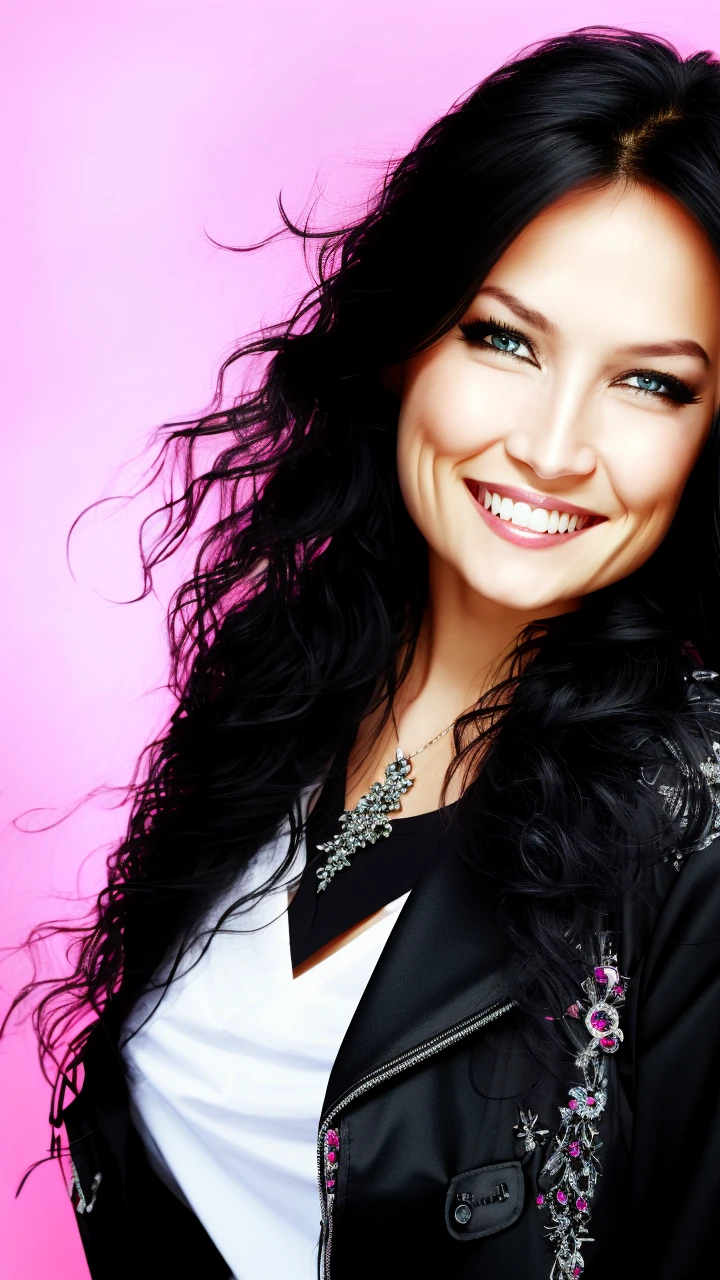 (best quality:0.8),  1girl, solo, (quiron_TarjaTurunen_v2:1), blue eyes, black hair, smile,  <lora:quiron_TarjaTurunen_v2:1>