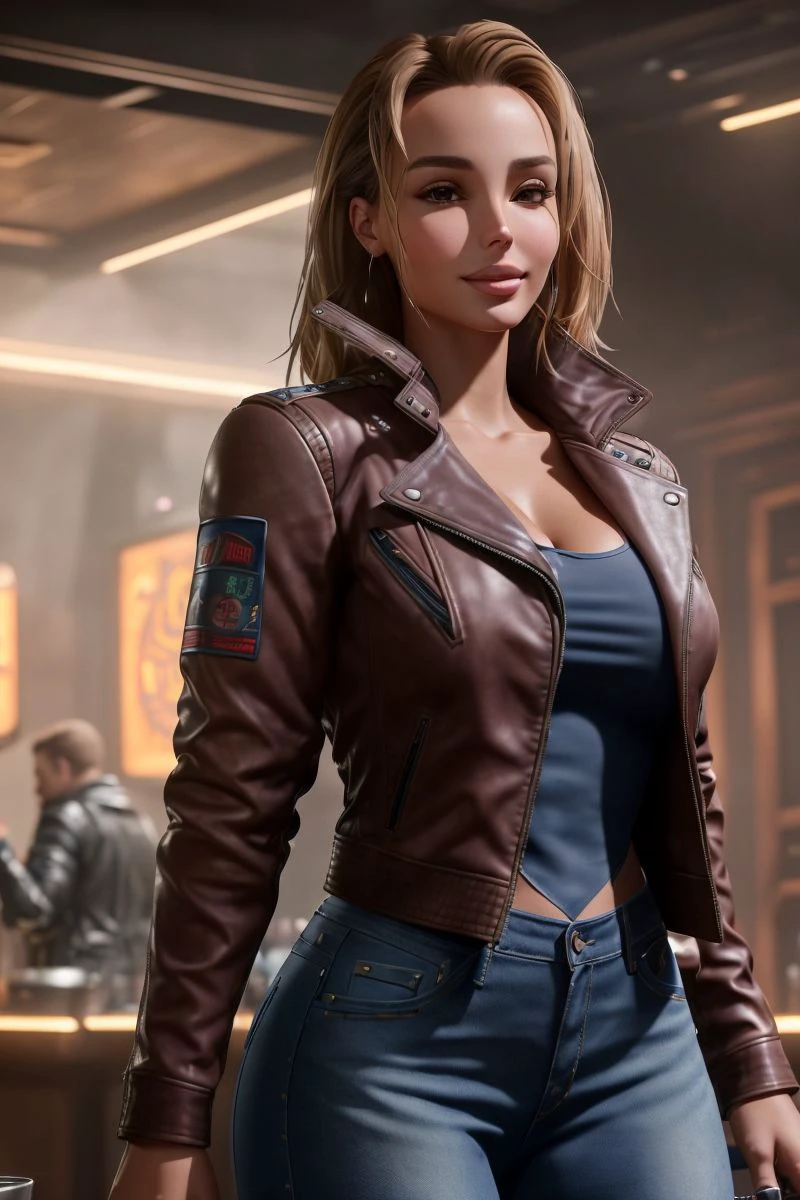 Jane,brown hair,dirty face,short hair,belt,pants,jacket, standing,upper body, nighttime,explosion, (insanely detailed, beautiful detailed face,beautiful detailed eyes, masterpiece, best quality),solo, <lora:JaneTWDv1.1:0.8>