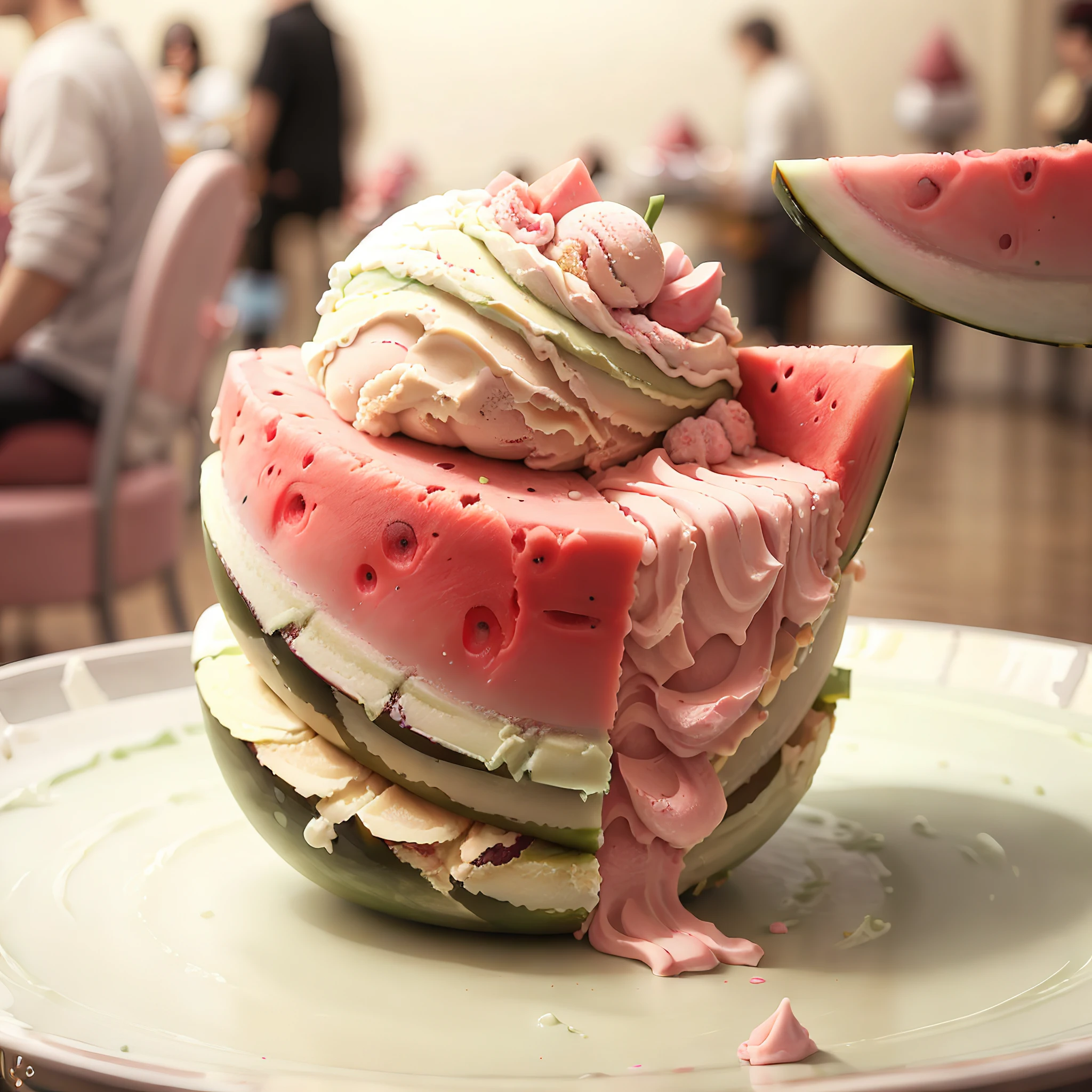 <lora:GelatoStyle:1> GelatoStyle sliced open half watermelon