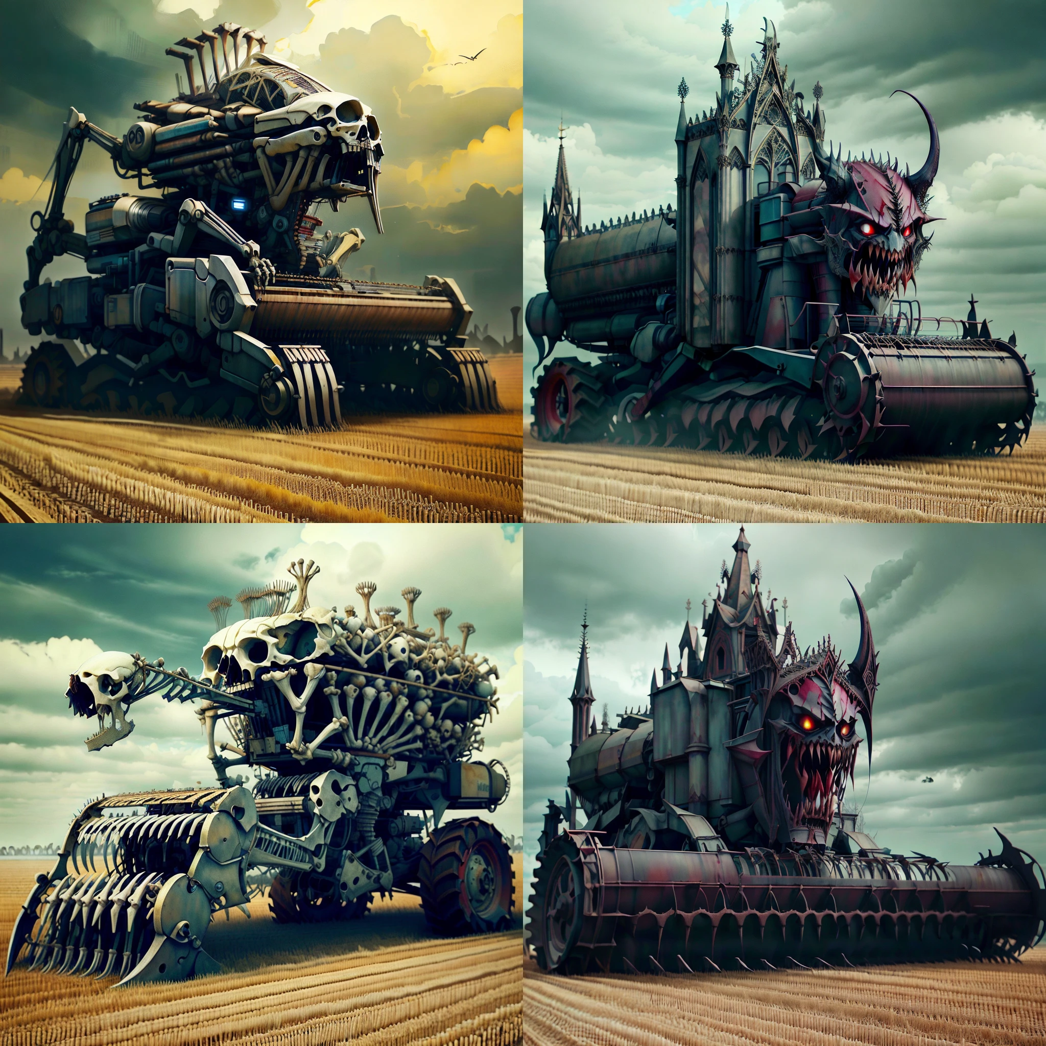 <lyco:HorrorBundleAI:0.9> NightmarishAI ,boneyardai combine harvester
