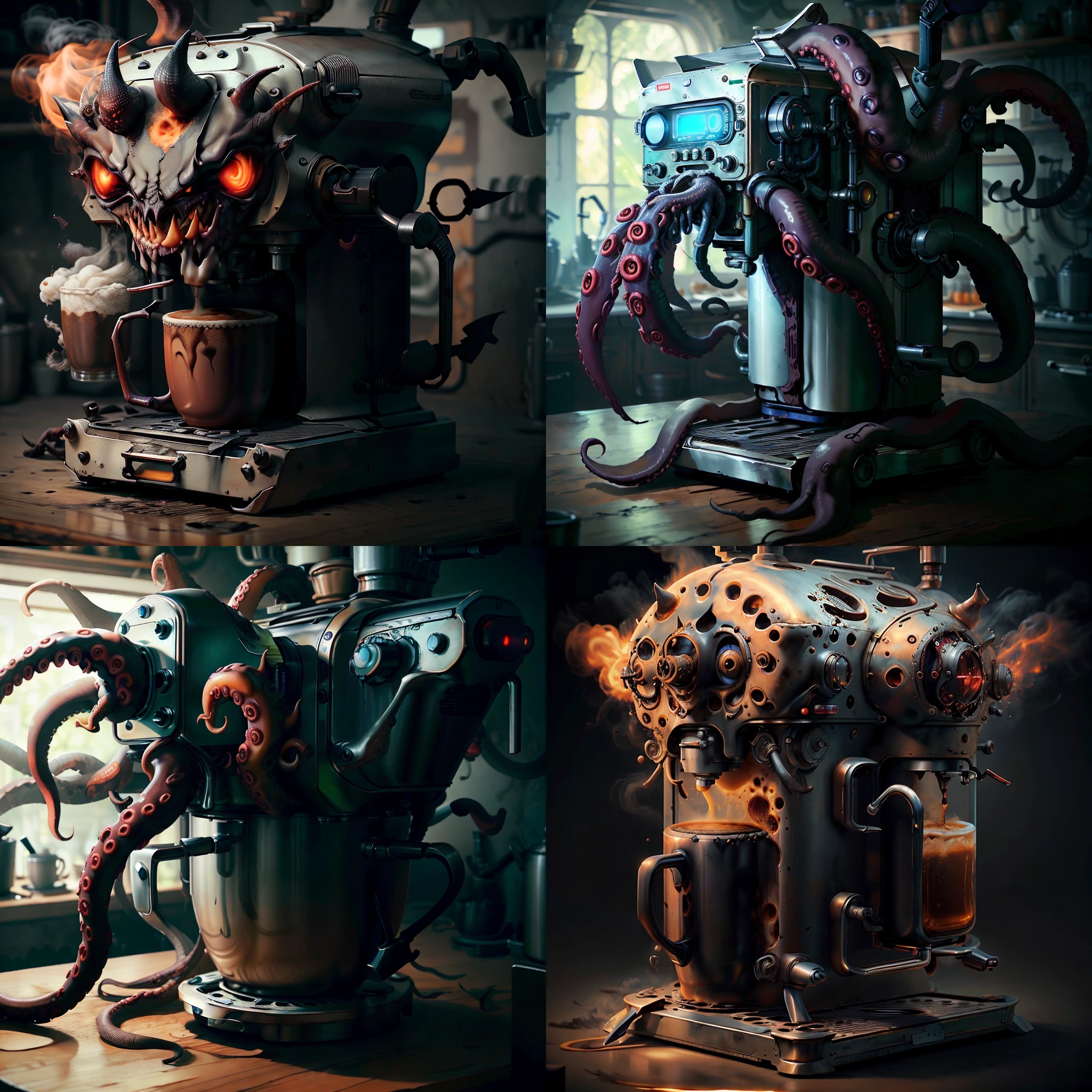 <lyco:HorrorBundleAI:0.9> demonmawAI ,1nf3rnalAI coffee machine