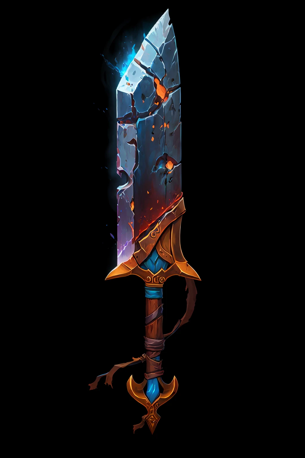 Game Art of sword cleaver in Painting Comix art style, <lora:Pecha_Swords_LORA_V1-000004:0.8>, best quality, Trending on Artstation, masterpiece