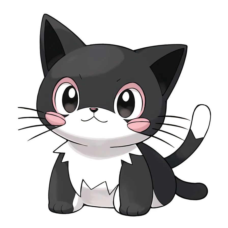 pokemon, normal and  ground pokemon, cat, cute, masterpiece, high quality, best quality, high-definition, ultra-detailed,  simple background, white background <lora:pokemon_v3_offset:1>