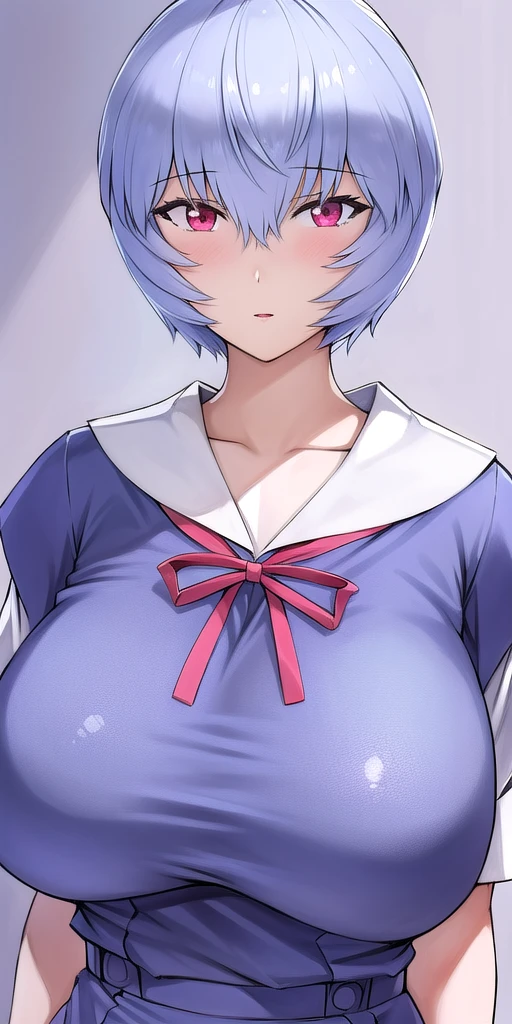 <lora:Ayanami_Rei_Mogudan:0.7>, Ayanami_Rei_Mogudan, huge_breasts, school_uniform, 1girl, solo, standing, masterpiece, best quality, detailed face, detailed eyes, highres,