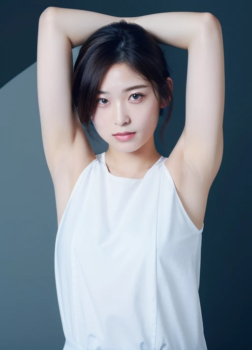 masterpiece,best quality,higher,  1girl,  <lora:idol:0.79>,asian, beautiful face, face_focus,armpit