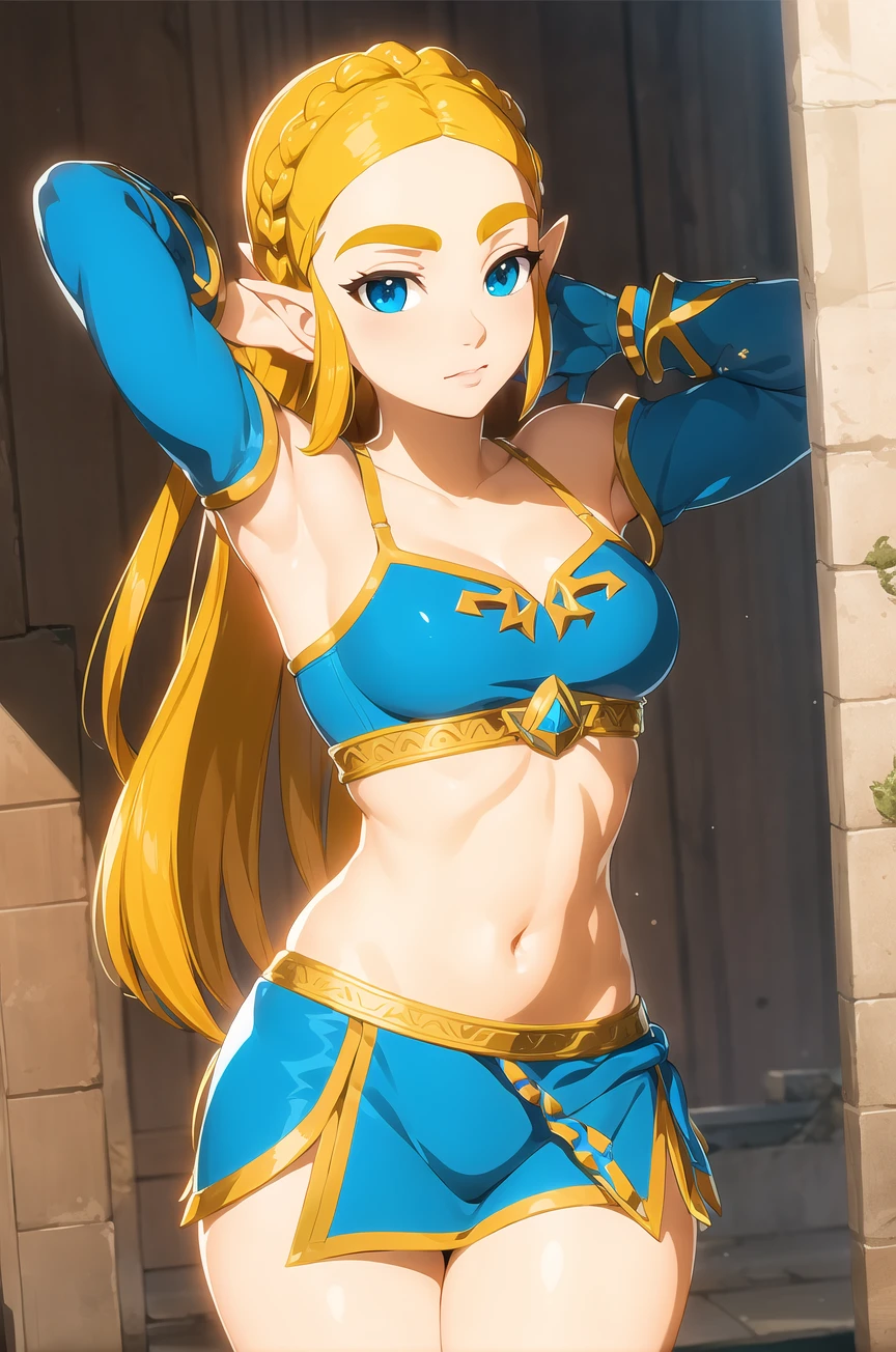 <lora:zelda_v2:0.5>,zelda\(princess\), 1girl, solo,breasts,pose,sexy lingerie,bra,panties