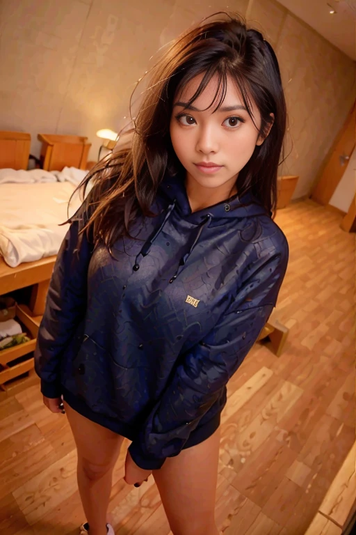 <lora:betterCuteAsian03:0.3>, woman posing for a photo, (top_view_perspective:1.3),(wearing oversized_hoodie:1.3),
good hand,4k, high-res, masterpiece, best quality, head:1.3,((Hasselblad photography)), finely detailed skin, sharp focus, (cinematic lighting), collarbone, night, soft lighting, dynamic angle, [:(detailed face:1.2):0.2],(((5 stars hotel))), outside,   <lora:oversized_sweater:0.5>,  <lora:top_view_perspective-10:0.5>