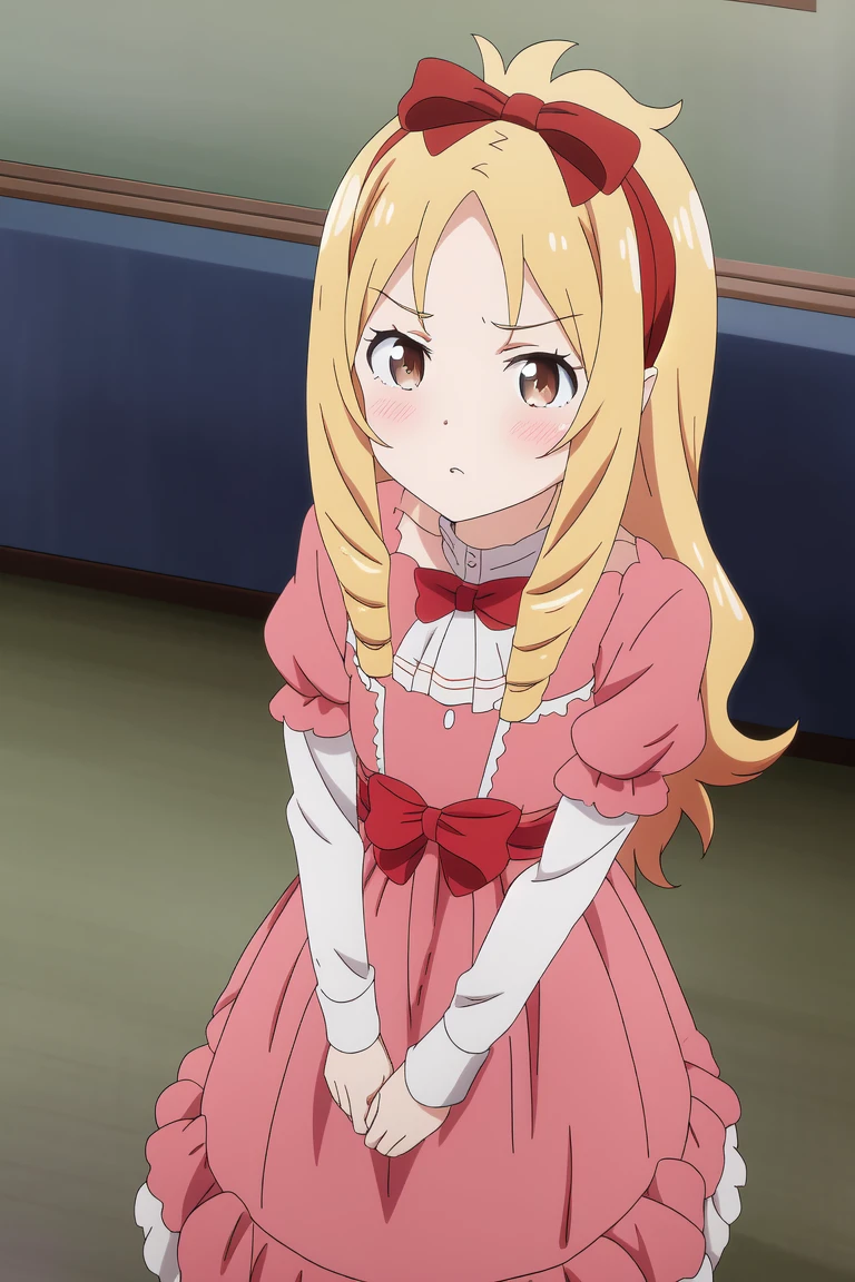 <lora:Eromanga_yamada elf:0.7> yamada, brown_eyes, costume2, 8k, masterpiece, absurdres, anime,