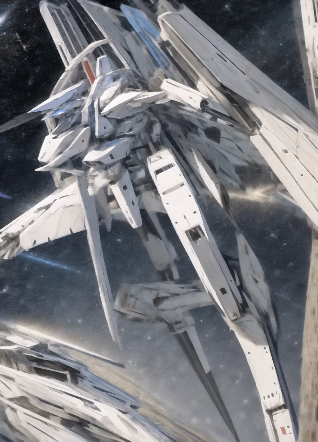 mecha,robot, <lora:morito-v1:1>,space,masterpiece, best quality, <lora:flat2:-1>,