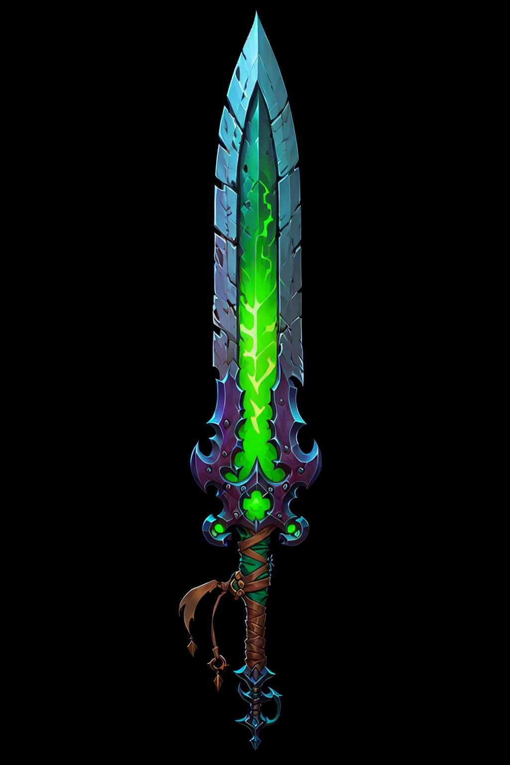 Game Art of sword in Painting Comix art style, <lora:Pecha_Swords_LORA_V1.4-000007:0.8>, best quality, Trending on Artstation, masterpiece, poisoned green