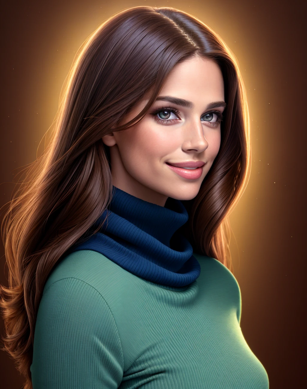 4K, Masterpiece, highres, absurdres,smiling, dark hair,
beautiful Lnd_woman, wearing a turtleneck,portrait, approaching the camera, kissy face
<lora:edg_LatinaDollLikeness:1>