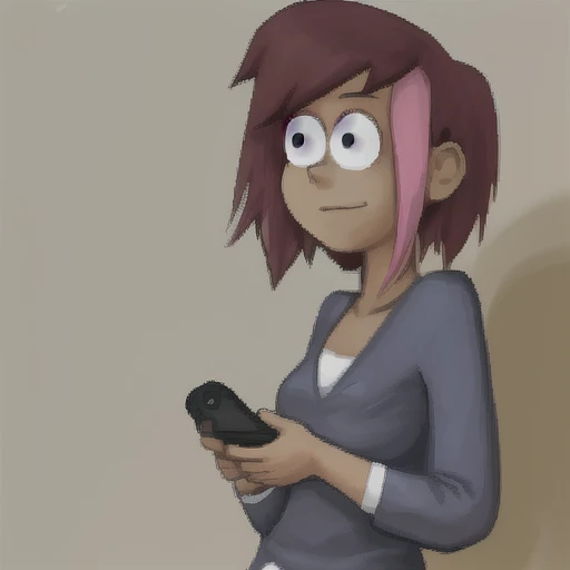 <lora:tambry-10:0.8>,tambry,1girl,holding phone,solo,