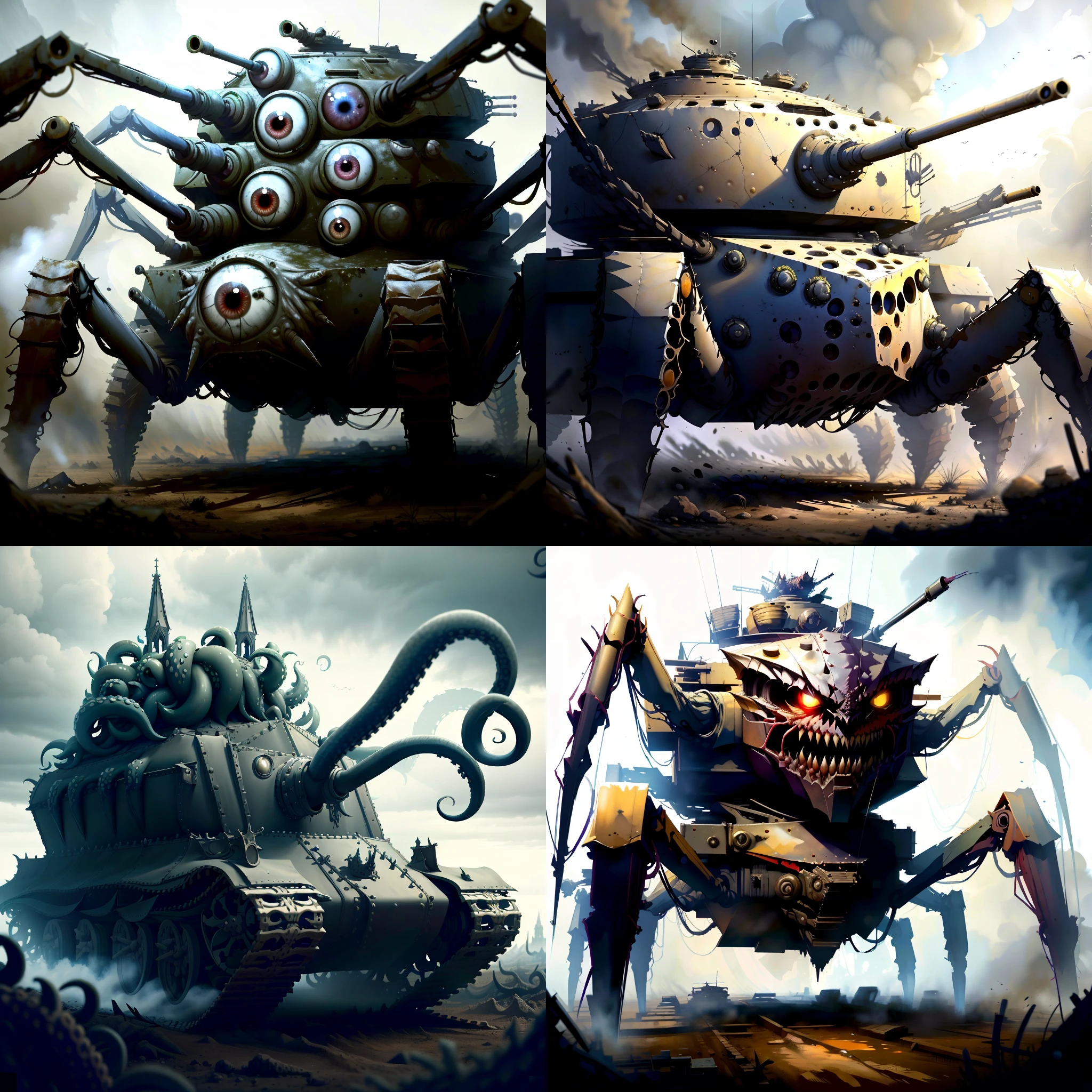<lyco:HorrorBundleAIV4:0.9> ManyEyedHorrorAI ,ArachnoPhobiaAI tank