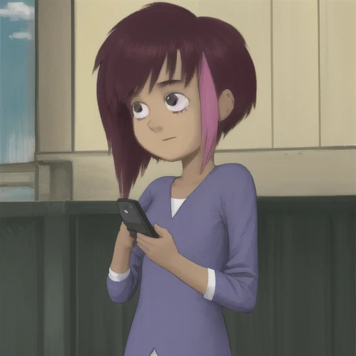 <lora:tambry-10:0.7>,tambry,1girl,holding phone,solo,