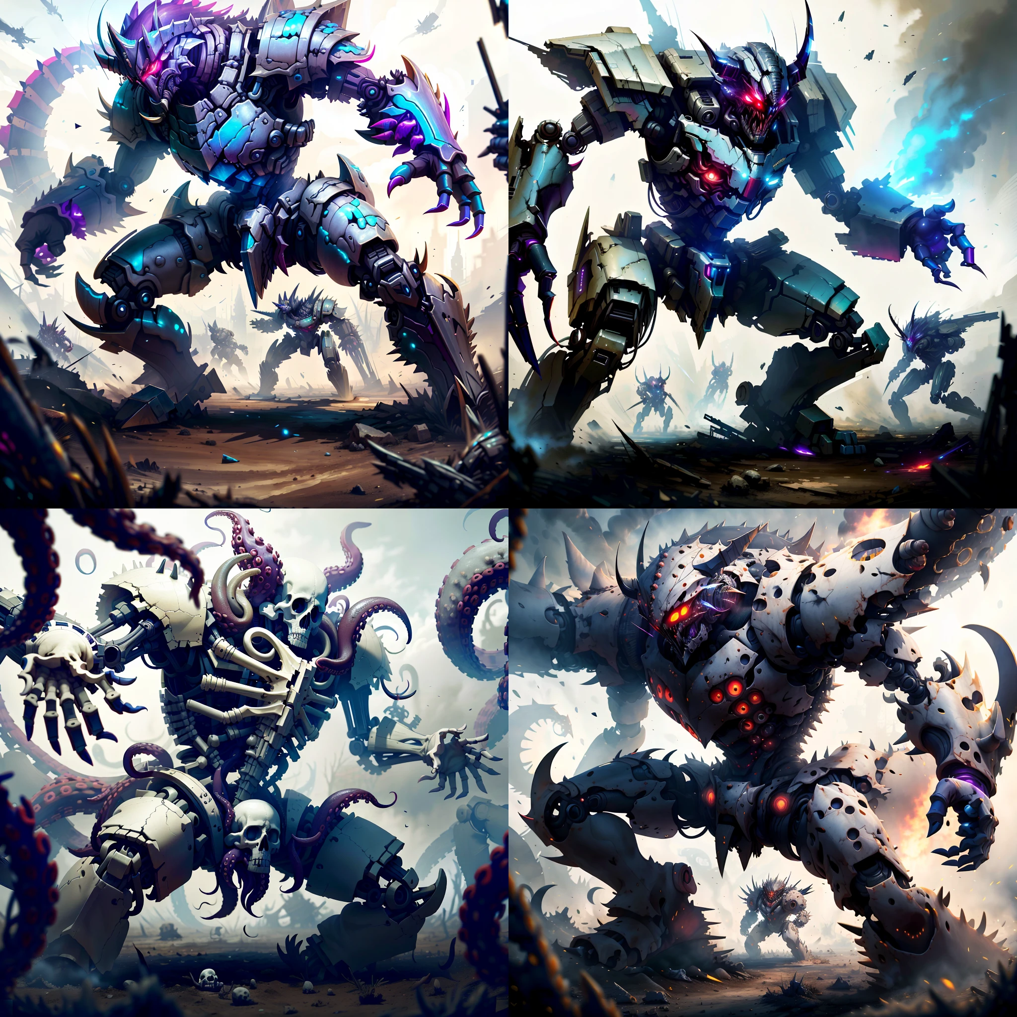 <lyco:HorrorBundleAIV4:0.9> NightmarishAI ,Dr490nSc4leAI battle mech