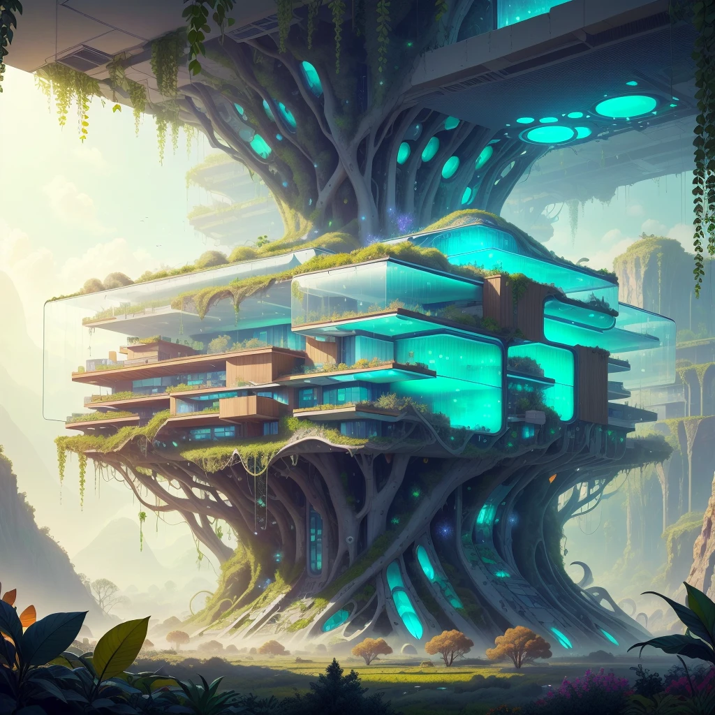 <lora:BiophyllTech-20:0.8>, biophylltech, glass, fully-organic, utopia,
house on a hill