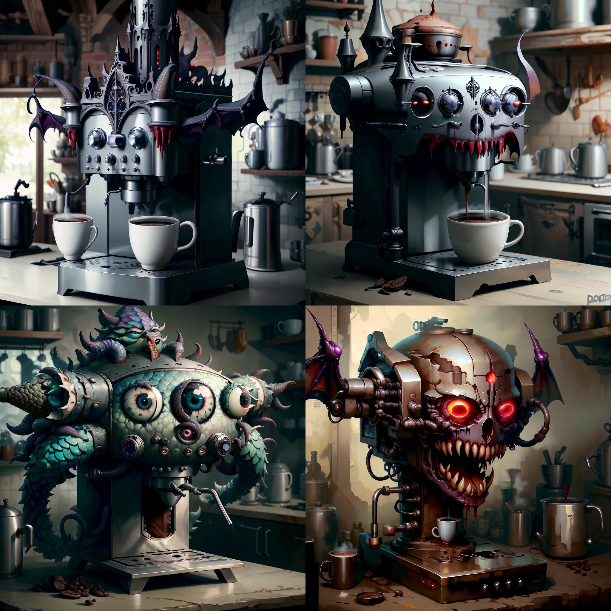 <lyco:HorrorBundleAIv3:0.9> gothichorrorAI ,demonmawAI coffee machine