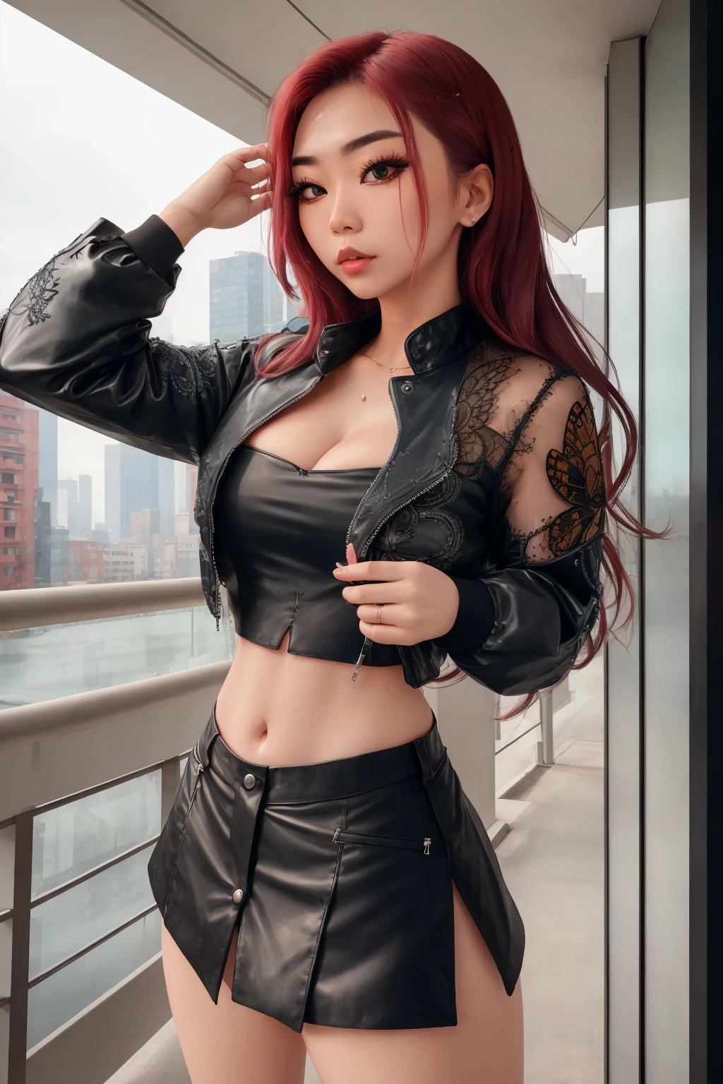 Ultra High Definition 2D Art、a closeup(1womanl)、Light red hair、Unified fashion in red、2 d anime style、Soft and delicate depiction、Also note the red tattoo on her whole body(Full Body Art)、In landscape mode、A masterpiece by Guweiz and James Jean、TATTOO EXPERT DESIGN BY CLOSSCOSITY、number々A beautiful red-haired girl who became a hot topic at Japan's trend art station。Finish as shown in the photo、