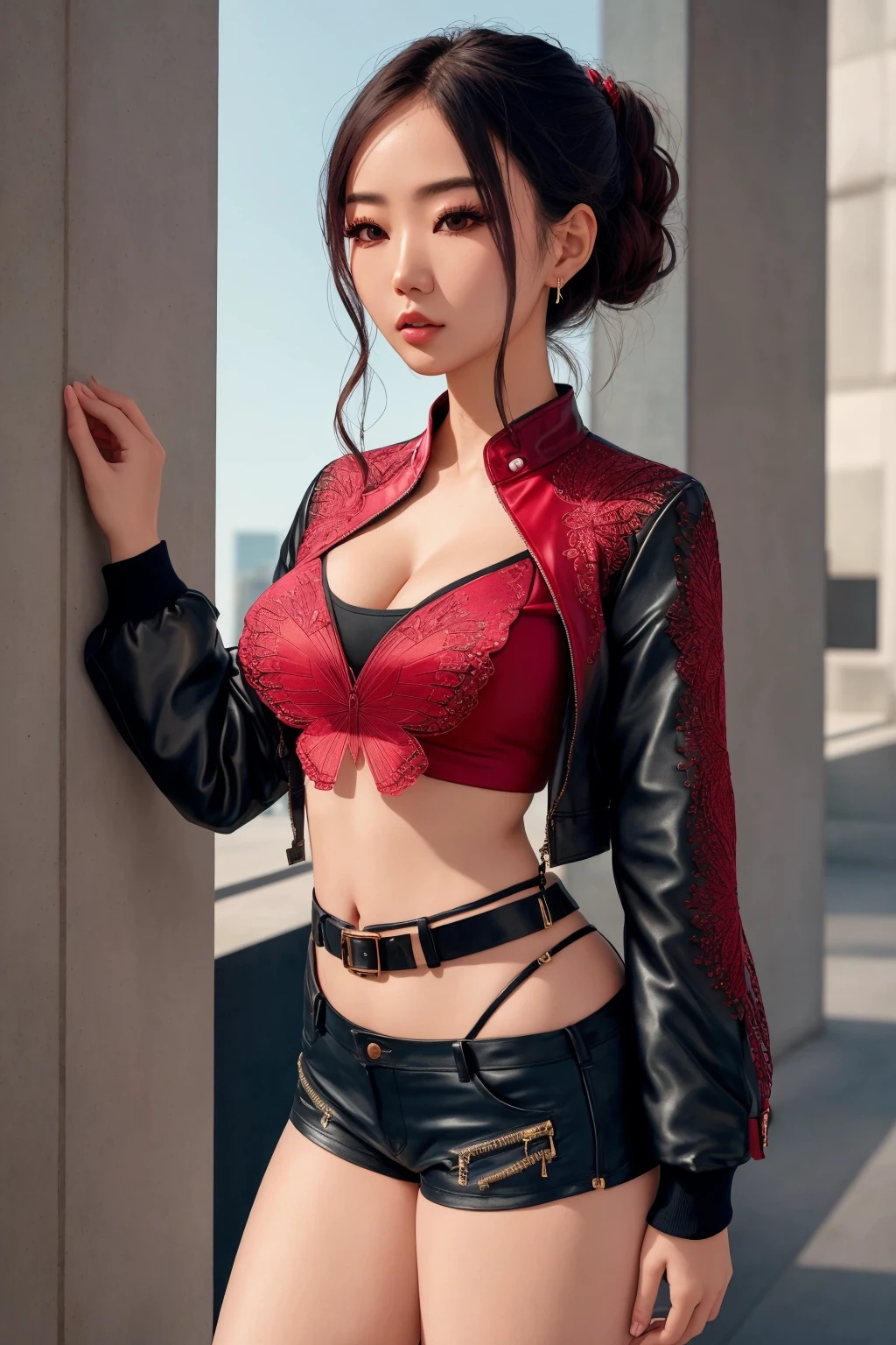 4K, Masterpiece, highres, absurdres,
Urban_Gal,butterfly_top, a woman standing for a picture , asian woman wearing Urban_Gal, butterfly design embroidery, leather jacket
<lora:UrbanButterfly:0.75>