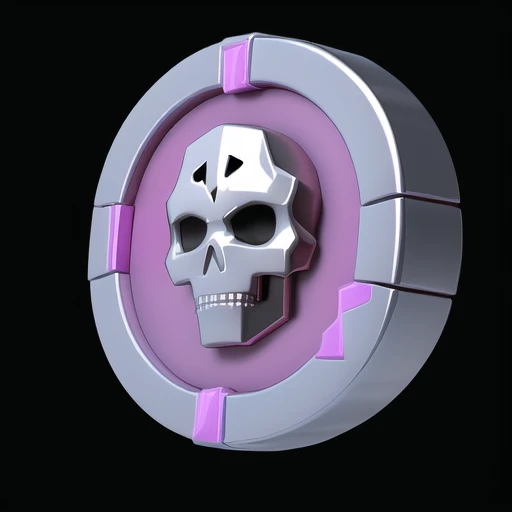 One coin,Skull pattern,(masterpiece, top quality, best quality, official art, beautiful and aesthetic:1.2),Game ICON, masterpieces, HD
Transparent background, 3D rendering
2D, Blender cycle, Volume light,
No human, objectification, fantasy,<lora:jinbi:1> <lora:GameIconResearch_gem_Lora:0.5>