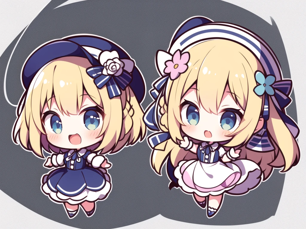 1girl, princess dress, chibi,full body, hat flower, jumping,