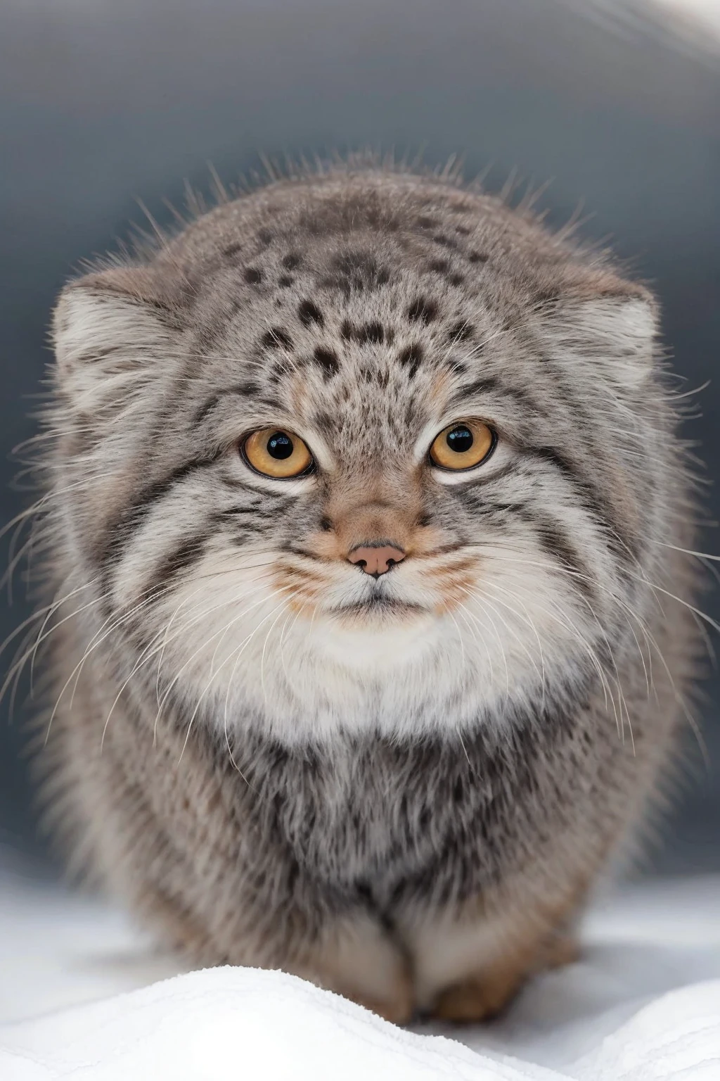 a close up of a tusuncat walking in the snow, blurry, looking at viewer, depth of field, blurry background, full body, solo, (cute and lovely:1.4), Beautiful and realistic eye details, perfect anatomy, (Nonsense:1.4), (pure background:1.4), Centered-Shot, realistic photo, photograph, 4k, hyper detailed, DSLR, 24 Megapixels, 8mm Lens, Full Frame, film grain, Global Illumination, (studio Lighting:1.4), Award Winning Photography, diffuse reflection, ray tracing,
<lora:Tusuncat:0.6>