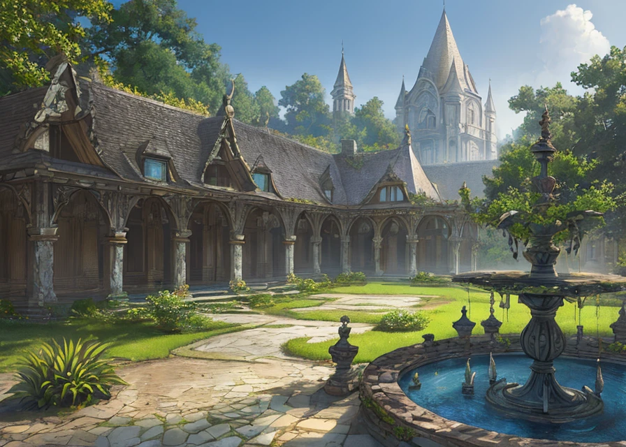 masterpiece,highres, highest quality,intricate detail,best texture,realistic,8k,soft light,perfect shadow,
Oriental Gardens,Exquisite courtyards, dilapidated pavilions, and long corridors, stone bridge,antique interior,from everywhere,