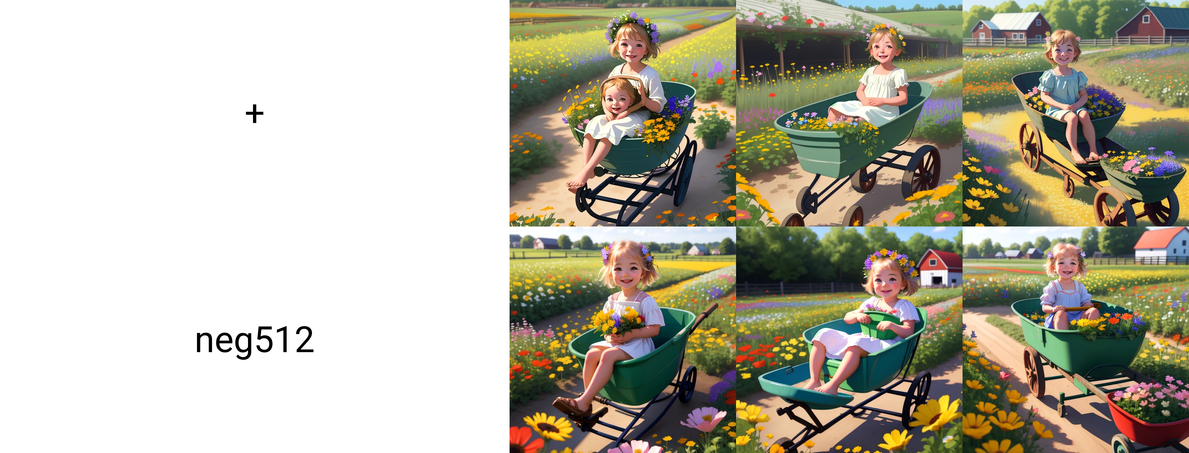 a smiling girl sitting in a wheelbarrow full of flowers in a beautiful backyard farm full of wildflowers