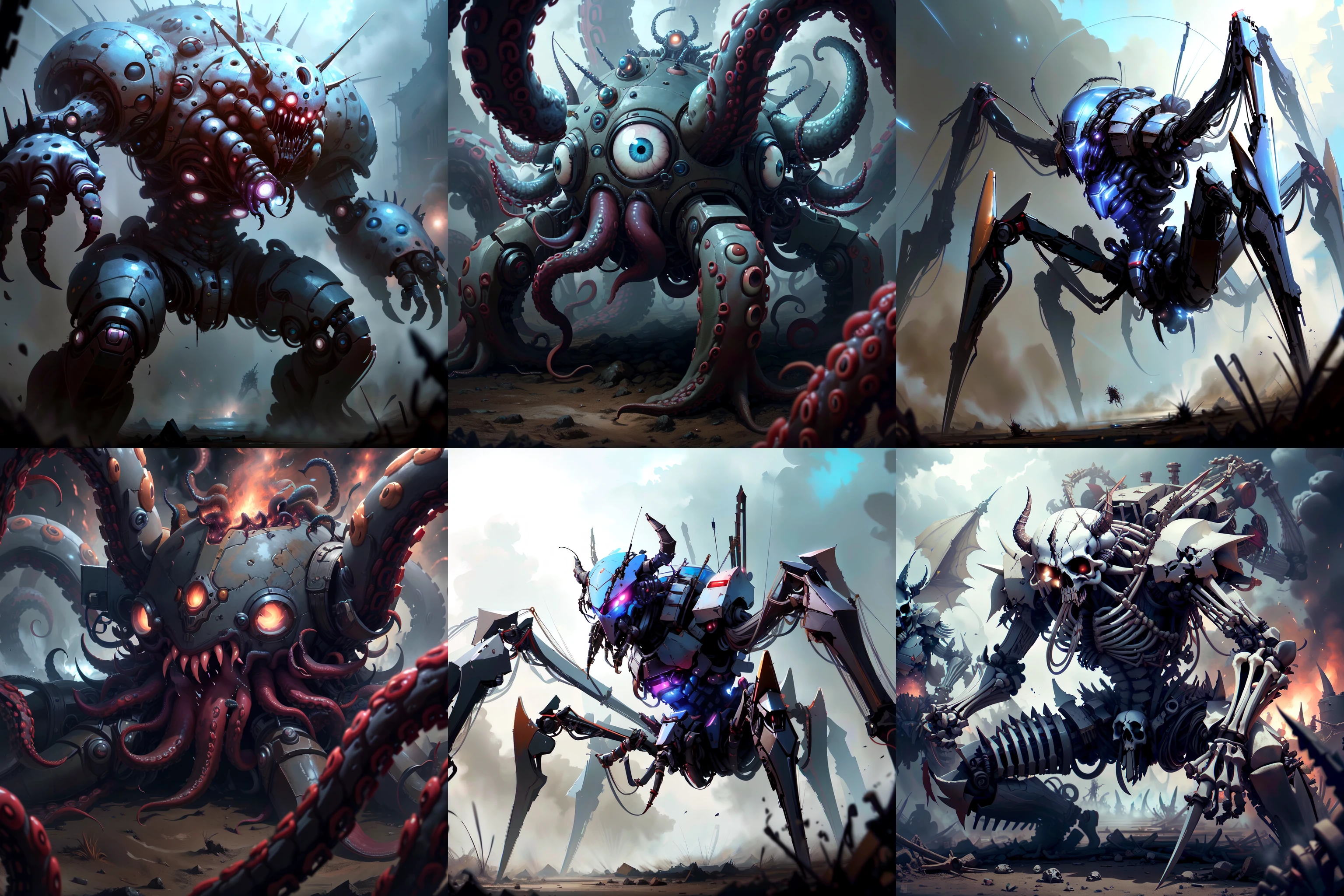 <lyco:HorrorBundlev4:0.9> TrypophobiaAI ,NightmarishAI battle mech