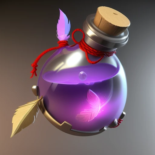 (purple),Game ICON, masterpieces, HD
Transparent background, 3D rendering
2D, Blender cycle, Volume light,
No human, objectification, fantasy, a bottle,(((3 Feathers))), pendants, red rope, cartoons,
<lora:魔法瓶2:1>