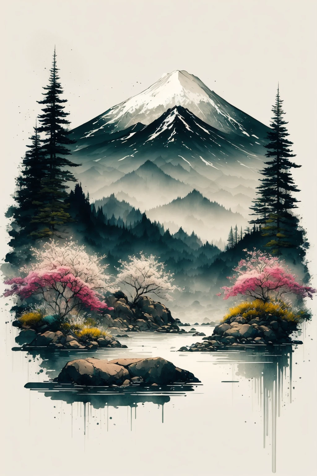 white background, scenery, ink, mountains, water, trees <lora:ink-0.1-3-b28-bf16-D128-A1-1-ep64-768-DAdaptation-cosine:1>