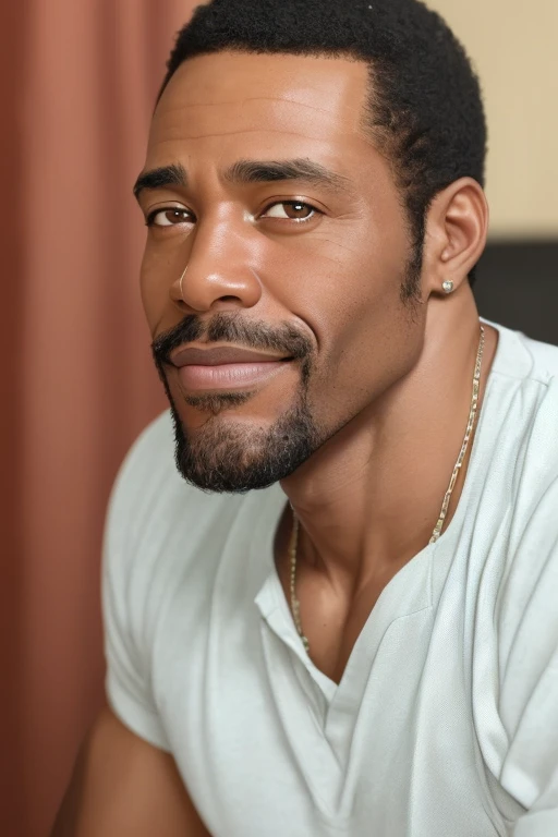 high quality, handsome african american dilf,  close up,