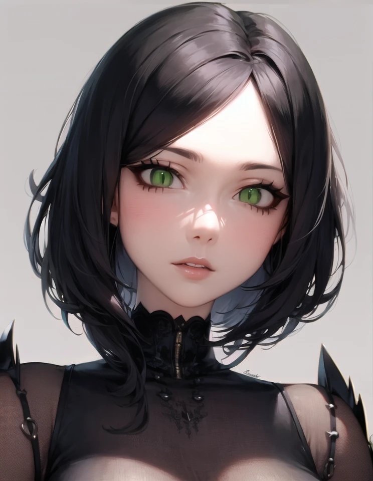 masterpiece, best quality, mature female, (face focus:1.4), snake eyes, (close-up:0.5), <lora:snake-eyes:1>, large eyes, green eyes,