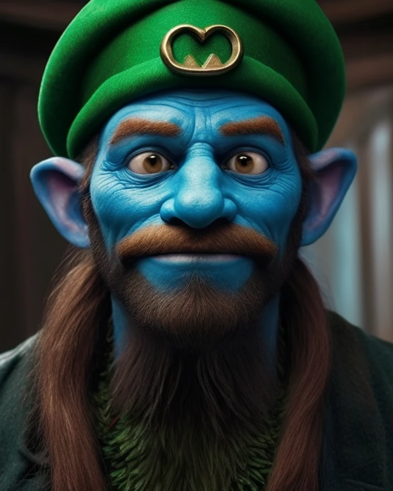 a realistic leprechaun smurf hybrid