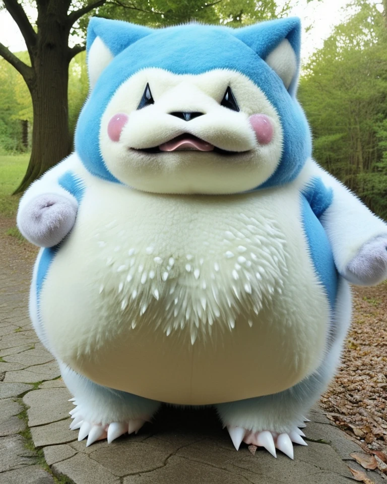 realistic photo of a togepi snorlax hybrid