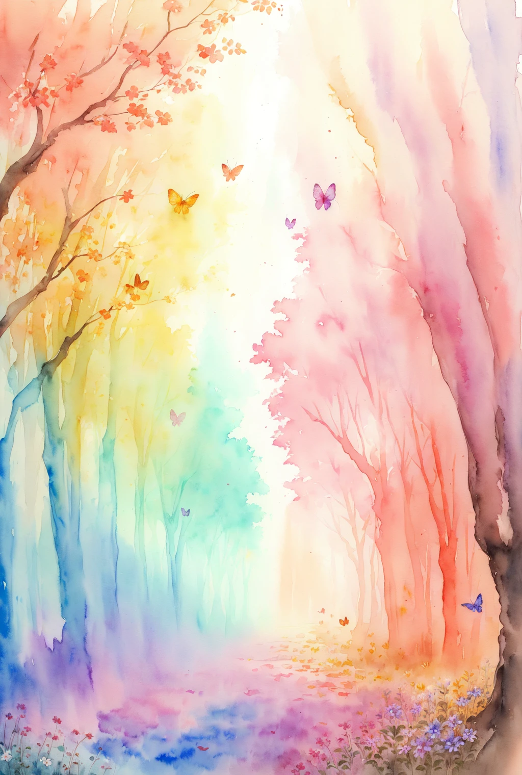 ( watercolor \(medium\), drawing, IrisCompiet:1.2),<lora:IrisCompietStyle:0.9>, painting of a multiples animals in a mystical flower field, butterfly, intricate details, god rays, sfw