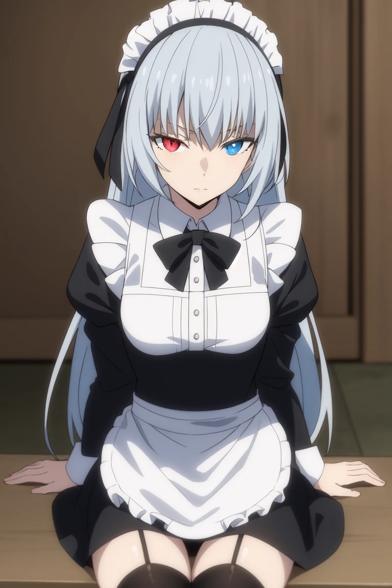 luminous valentine
<lora:luminous valentineV1:0.7>
upper body, looking at viewer, masterpiece, best quality,
1girl, apron, black_legwear, garter_straps, heterochromia, long_hair, long_sleeves, maid, red_eyes, sitting, solo, thighhighs