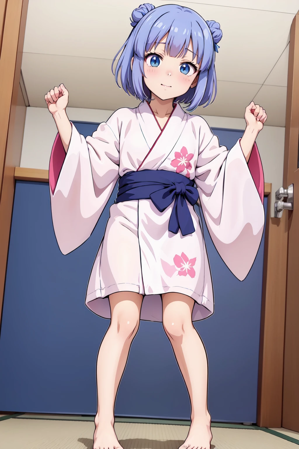 masterpiece,(best quality, high quality, highres:1.2), dynamic_pose, megami_magazine, (white outline vector art:1.2),(anime_coloring:1.4), yukata (light cotton kimono worn in the summer or used as a bathrobe)