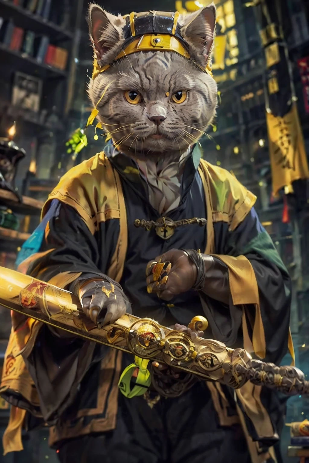 (Chartreux:1.5), yellow eyes, whisker, big eyes, (Master_Gau), (black_headwear:1.3), <lora:Chartreux-v2:0.85> , <lora:c4ttitudeflexver:0.35> , <lora:Master_Gau-000003:0.55>