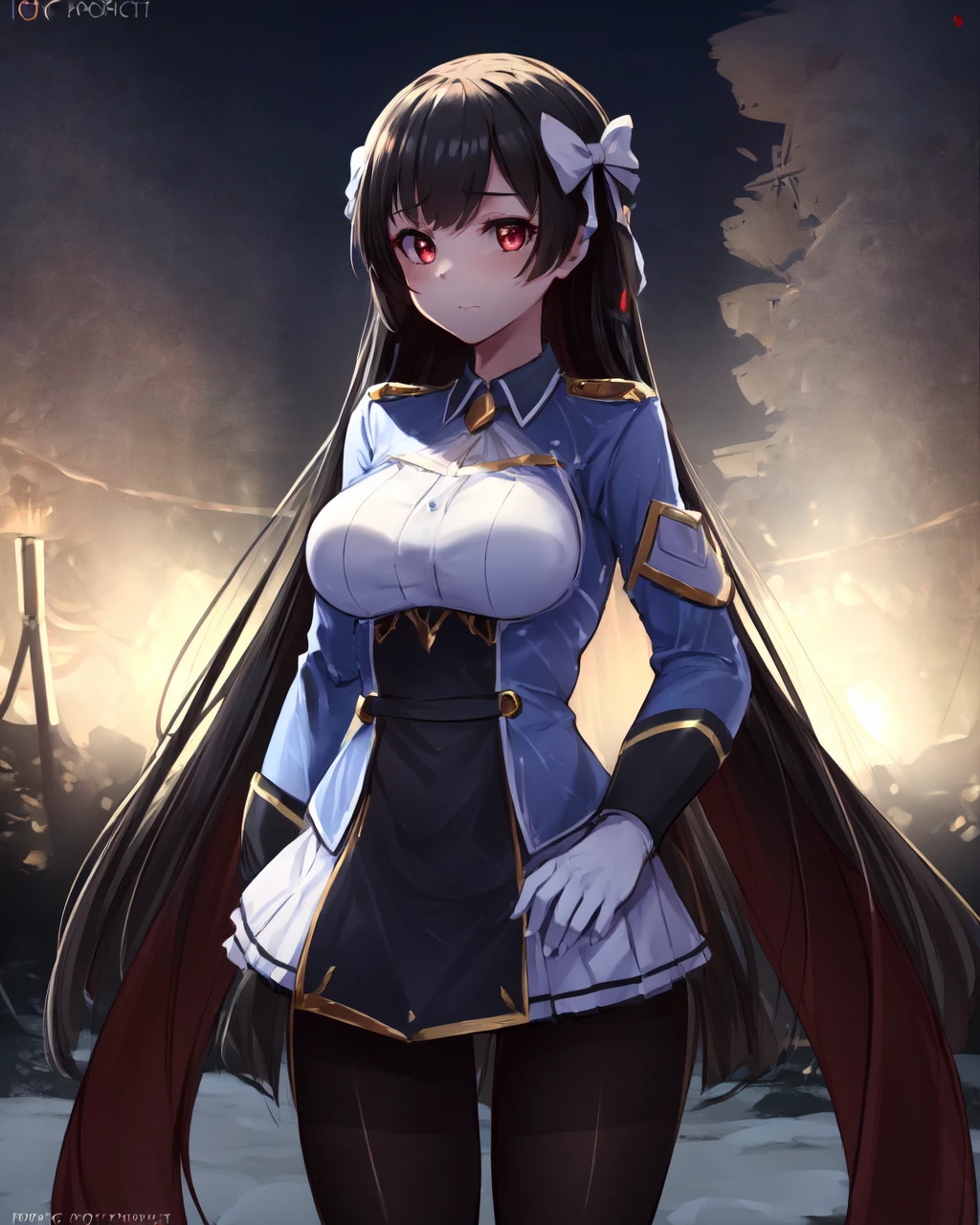 <lora:e7 Karin2:0.7> e7 Karin wearing her uniform, red eyes,
(masterpiece), best quality, highres, 4k, 8k, Detailed Illustration, intricate detail, cinematic lighting, amazing quality, 1girl, fit female, amazing shading, soft lighting, facing camera, perfect eyes