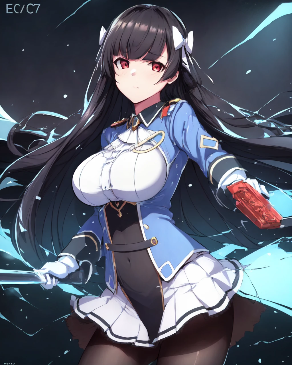 <lora:e7 Karin2:0.8> e7 Karin wearing her uniform, dynamic angle, red eyes,
(masterpiece), best quality, highres, 4k, 8k, Detailed Illustration, intricate detail, cinematic lighting, amazing quality, 1girl, fit female, amazing shading, soft lighting, facing camera, perfect eyes