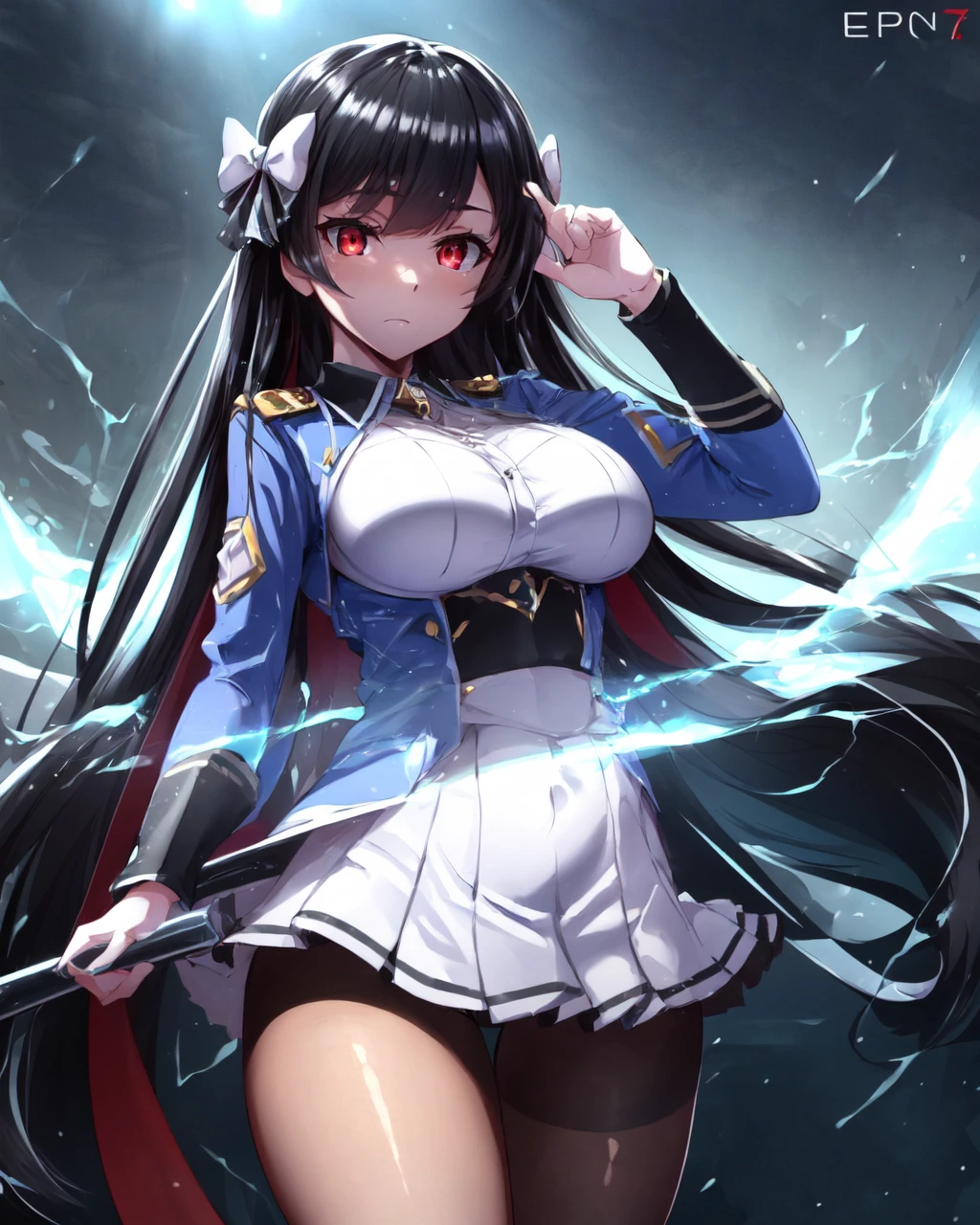 <lora:e7 Karin2:0.7> e7 Karin wearing her uniform, red eyes,
(masterpiece), best quality, highres, 4k, 8k, Detailed Illustration, intricate detail, cinematic lighting, amazing quality, 1girl, fit female, amazing shading, soft lighting, facing camera, perfect eyes