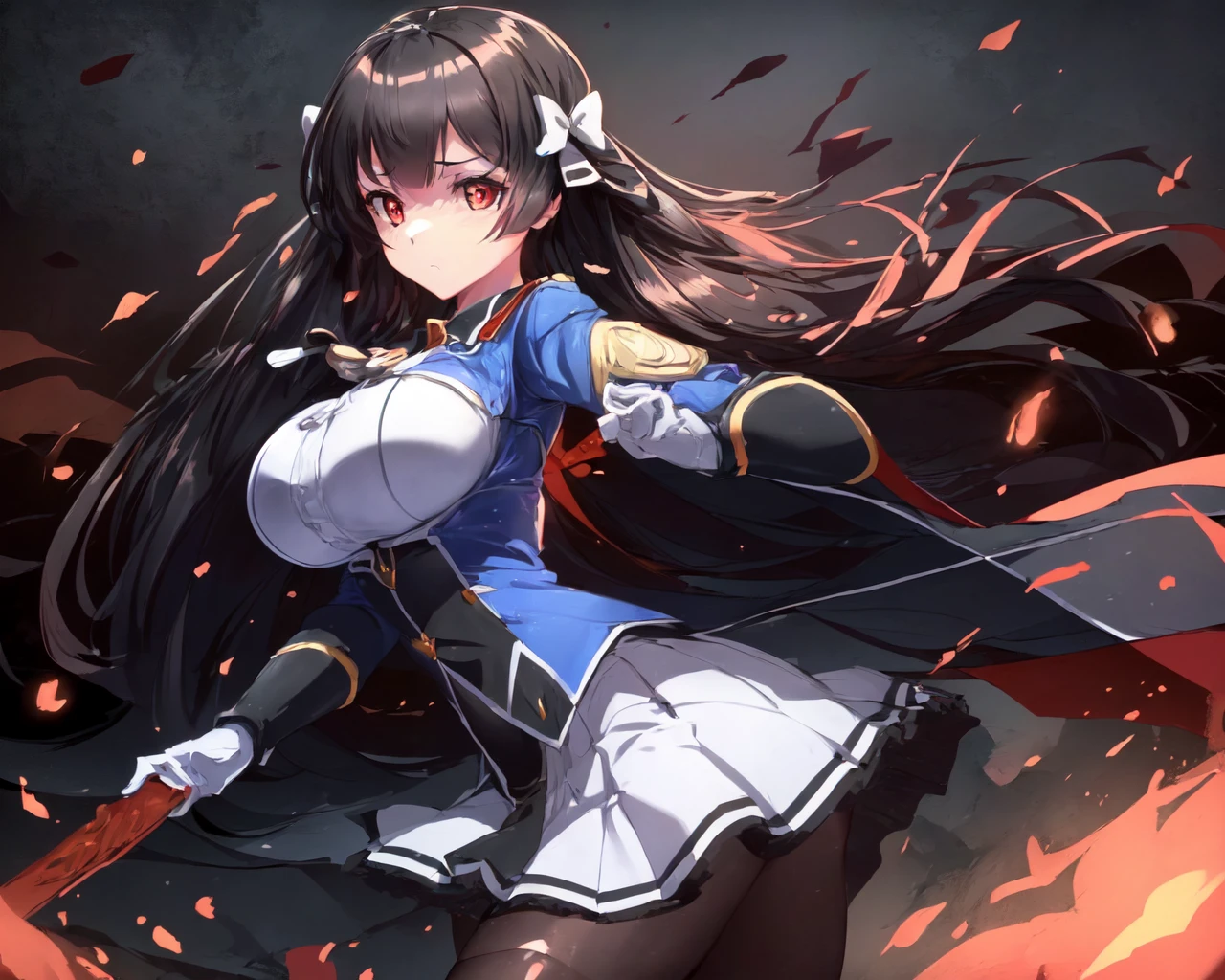<lora:e7 Karin2:0.75> e7 Karin wearing her uniform, red eyes,
(masterpiece), best quality, highres, 4k, 8k, Detailed Illustration, intricate detail, cinematic lighting, amazing quality, 1girl, fit female, amazing shading, soft lighting, facing camera, perfect eyes